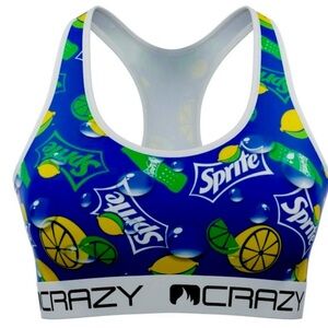 Sprite graphic sports bra y2k pop art rave festival crop top